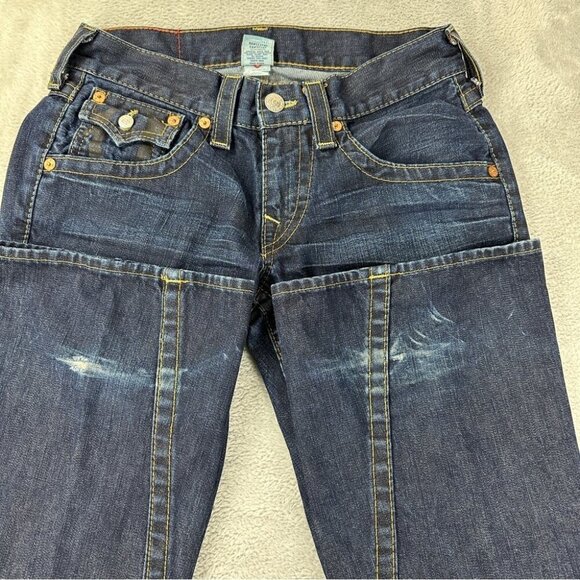 Vintage True Religion Men's Size 30x33 Embroidered Flared Jeans Made in USA - Picture 7 of 13